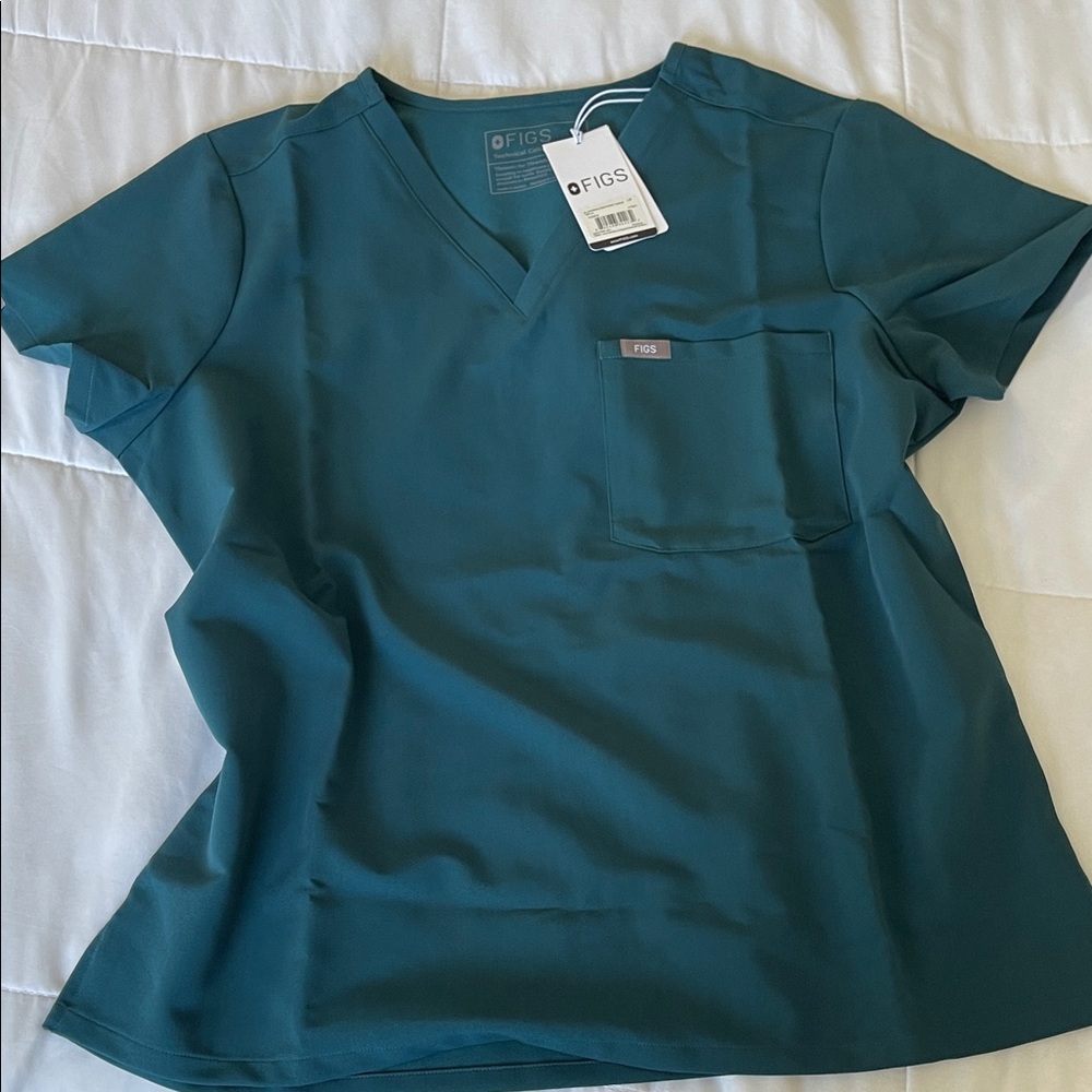 Figs Women's Deep Teal Short Sleeve Top